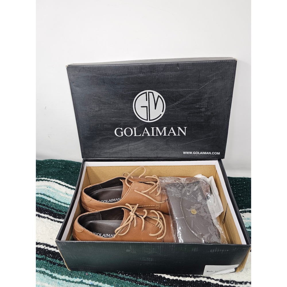 Golaiman Othello Brown Oxford Dress Shoes Mens 10.5 Lace Up Classic Derby